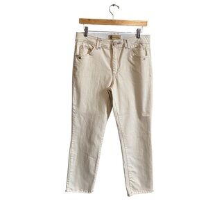 Democracy Ab Technology Cream Off White Mid Rise Straight Leg Jeans Size 8